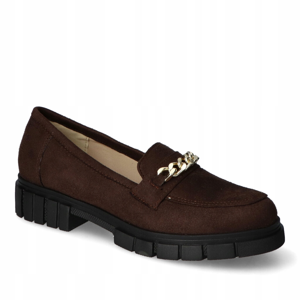 Mokasíny For-But 089/P/ Řetízek čokoládové semišové 39