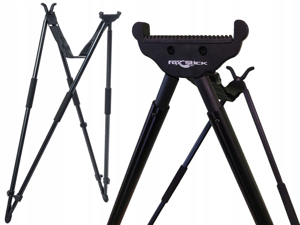 Pastorał myśliwski Fox Stick 2 punkty podparcia klamry 4 nogi stabilny