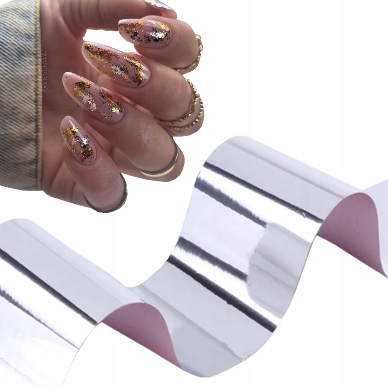 FOLIA TRANSFEROWA METALLIC OZDOBY CHROM SREBRNA