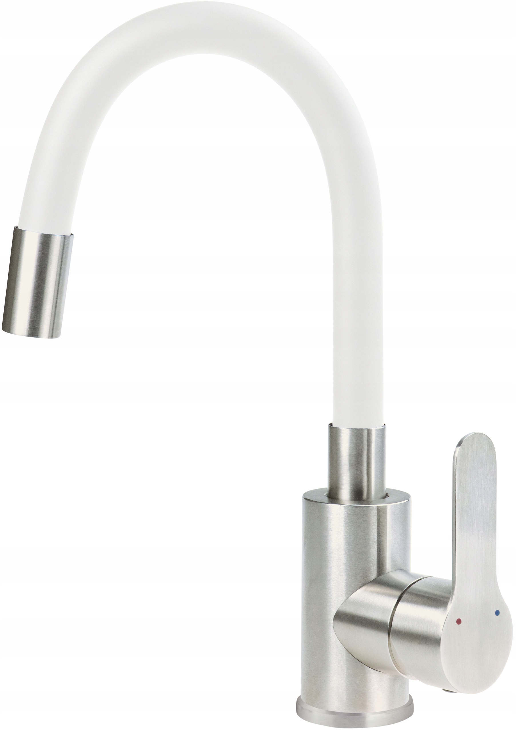 Baterie Lupo, ocel-bianco, umyvadlová s ohýbaným výtokem Neo