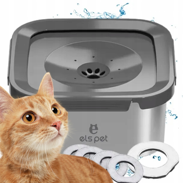 Levně Miska pro kočky Nechlapící na vodu s filtrem Els Pet 4,5 l 4 filtry
