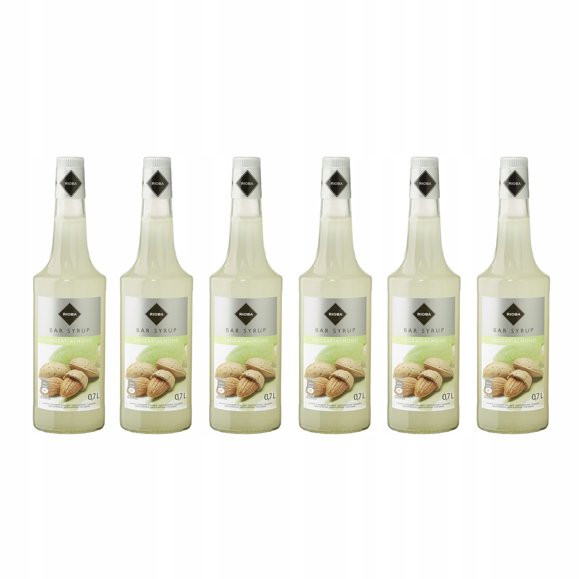 6 x barmanský sirup Rioba do nápojů Mandle 0,7 l