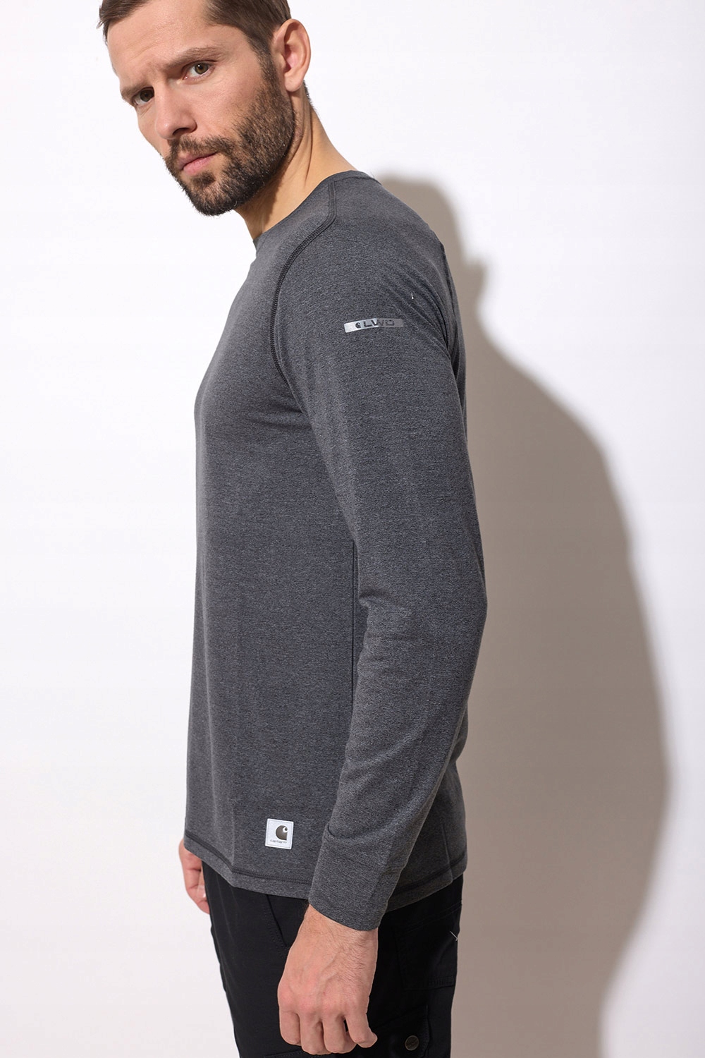 Tričko Carhartt Lwd Relaxed Fit s dlouhým rukávem M v karbonové vřesové barvě