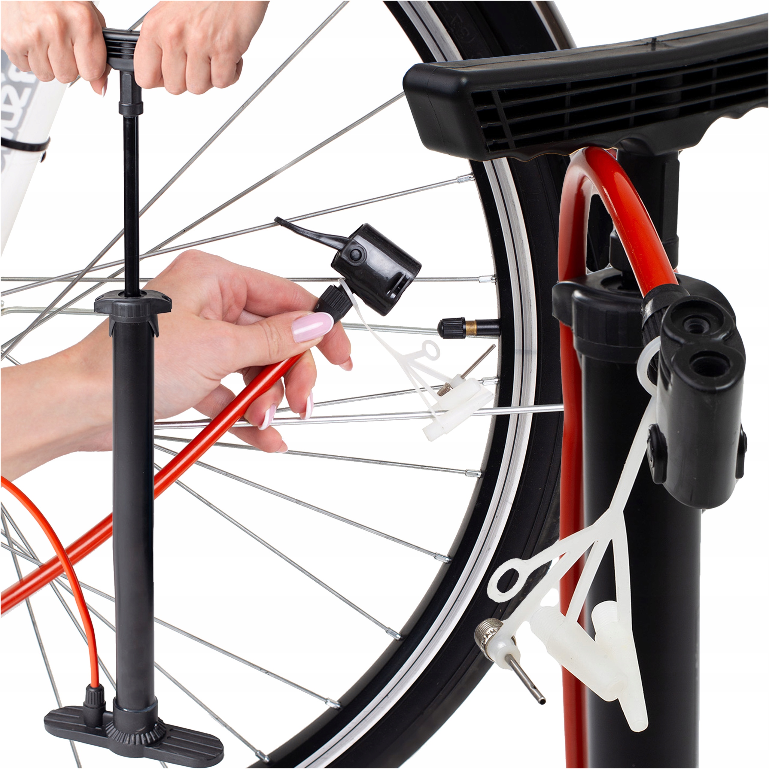 Pompka rowerowa podłogowa do roweru piłki materacy — 16