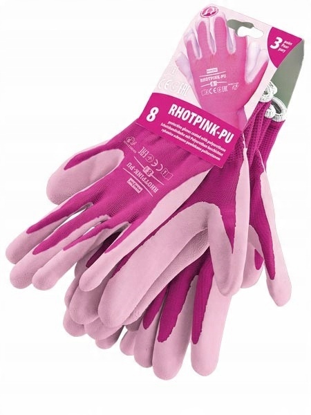 

Rękawice robocze damskie Rhotpink-pu x3 r7