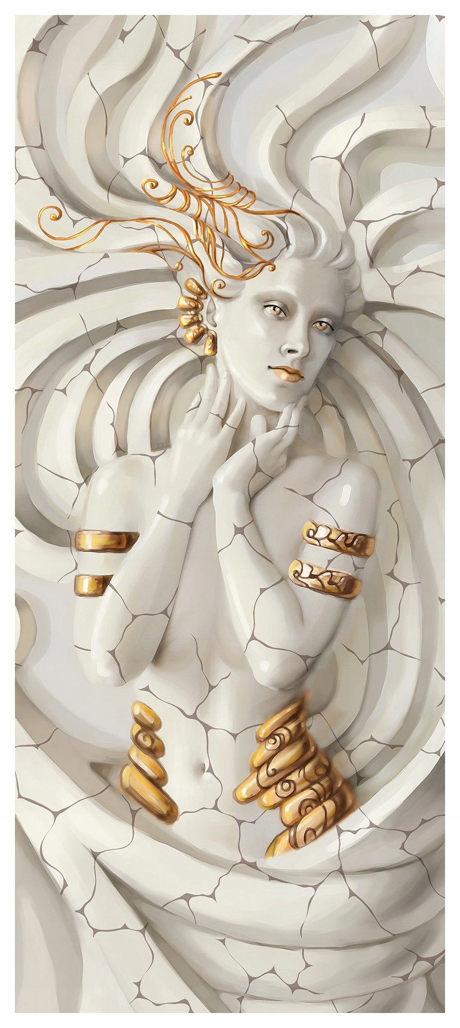 Samolepka Fototapeta Zlatá elegance Abstrakce Portrét ženy 91x211