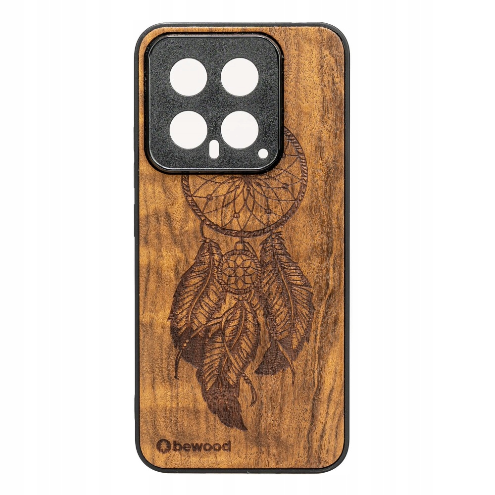 Dřevěné Pouzdro Bewood pro Xiaomi 14 Lapač Snů Imbuia