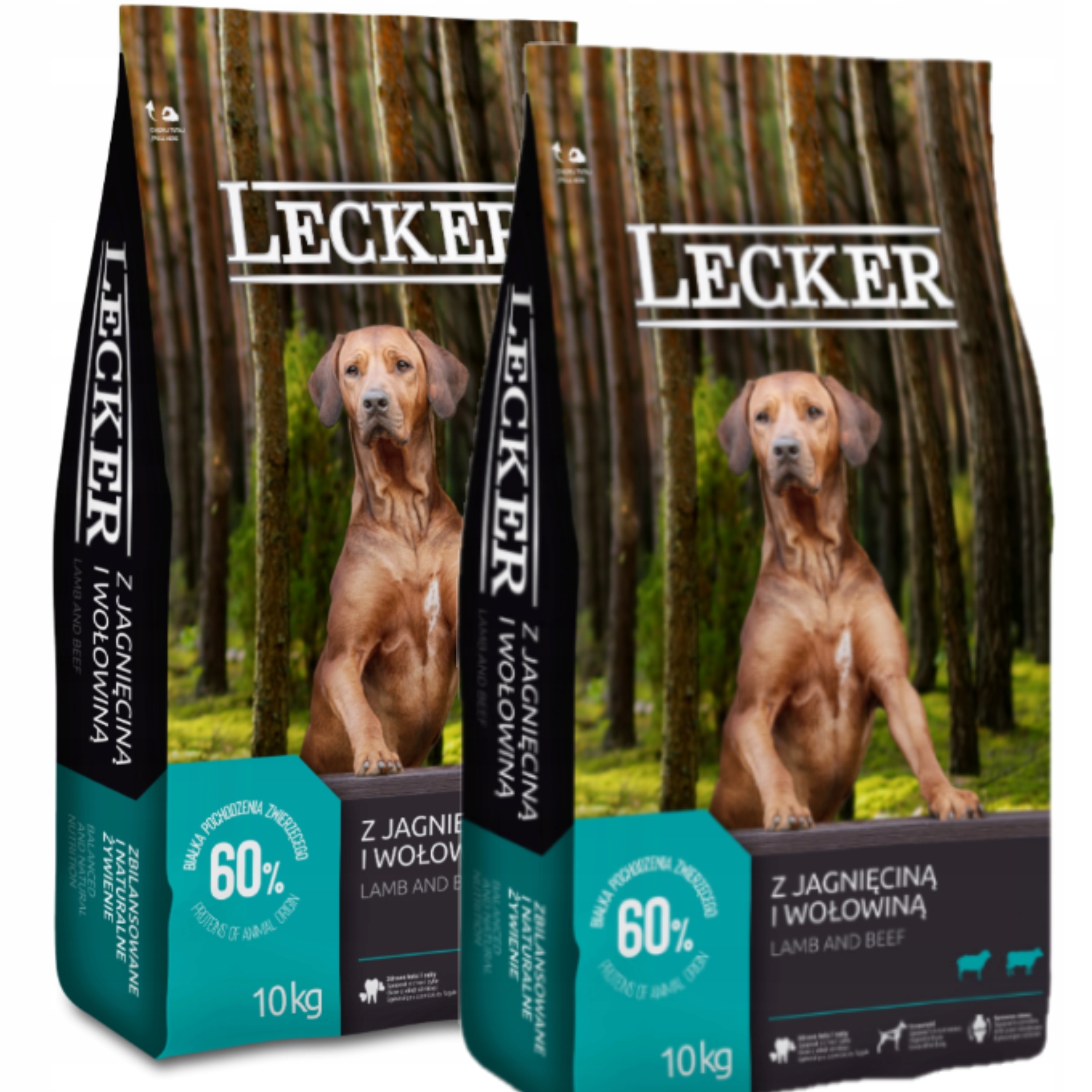 Pełnoporcjowa sucha karma dla psa Lecker z jagnięciną i wołowiną 20kg