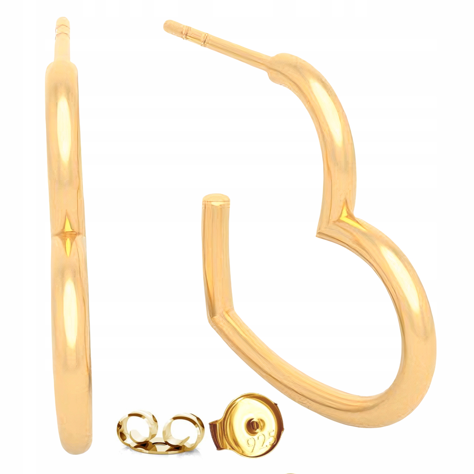 Zlaté Náušnice 925 na tyči Srdce Srdíčko Láska Velké srdce Srdíčka