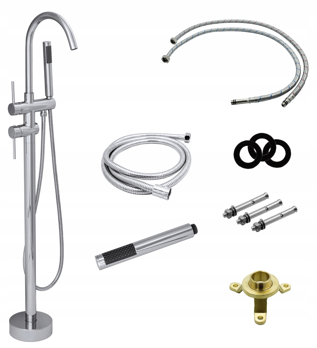 Voľne Stojaca Podlahová Sprchová Batéria S Vysokým Výtokom Pre Vaňu Kivo Chróm