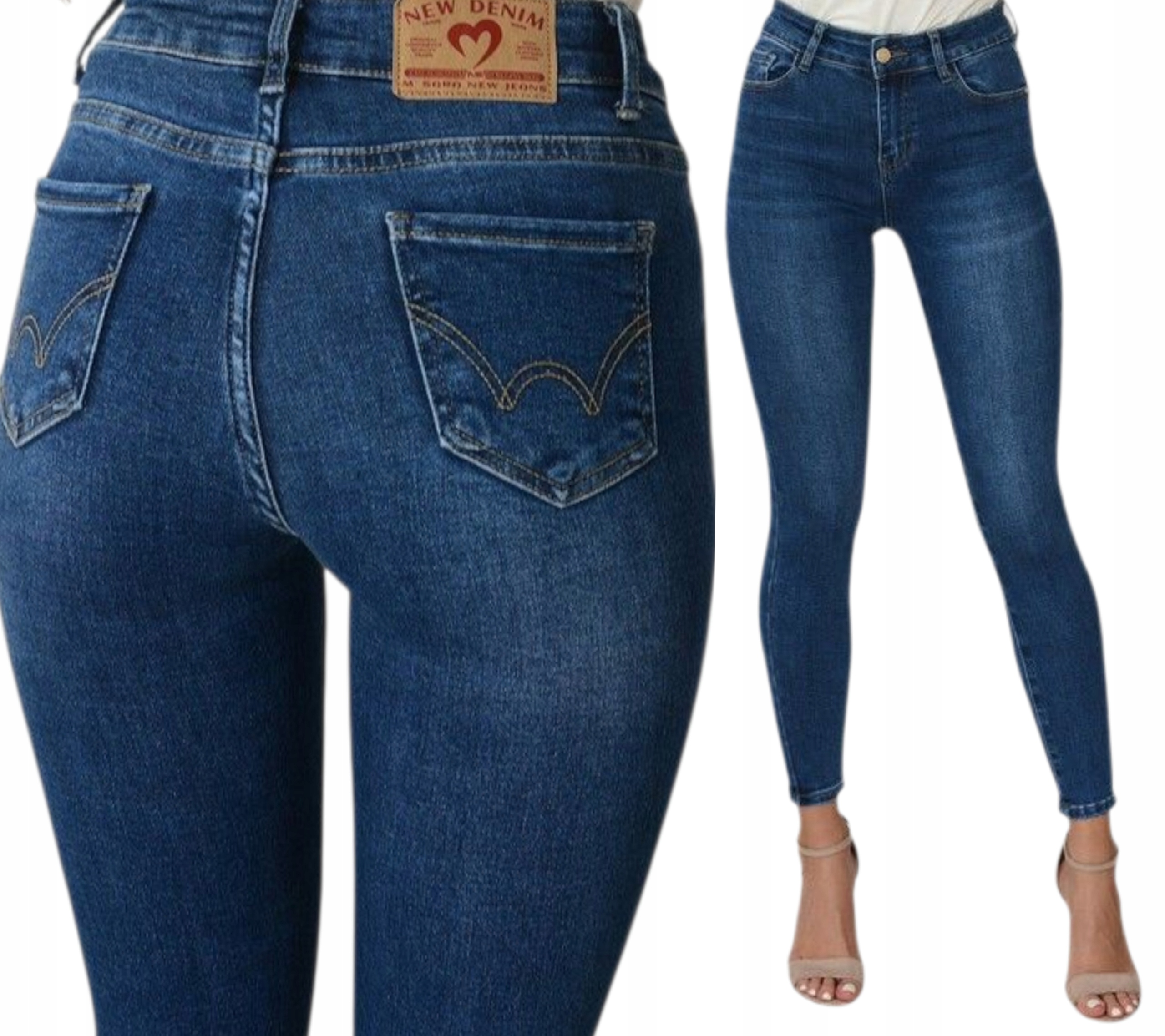 Dámské klasické skinny džíny úzké nohavice tmavě modré vel. L  30