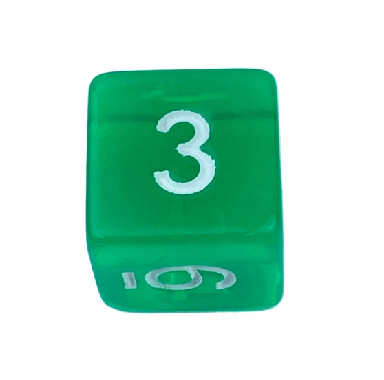 ZESTAW 10 KOSTEK K6 RPG ZIÓŁKA KOŚĆ SZEŚCIOŚCIENNA 1,6 CM Liczba ścian 6