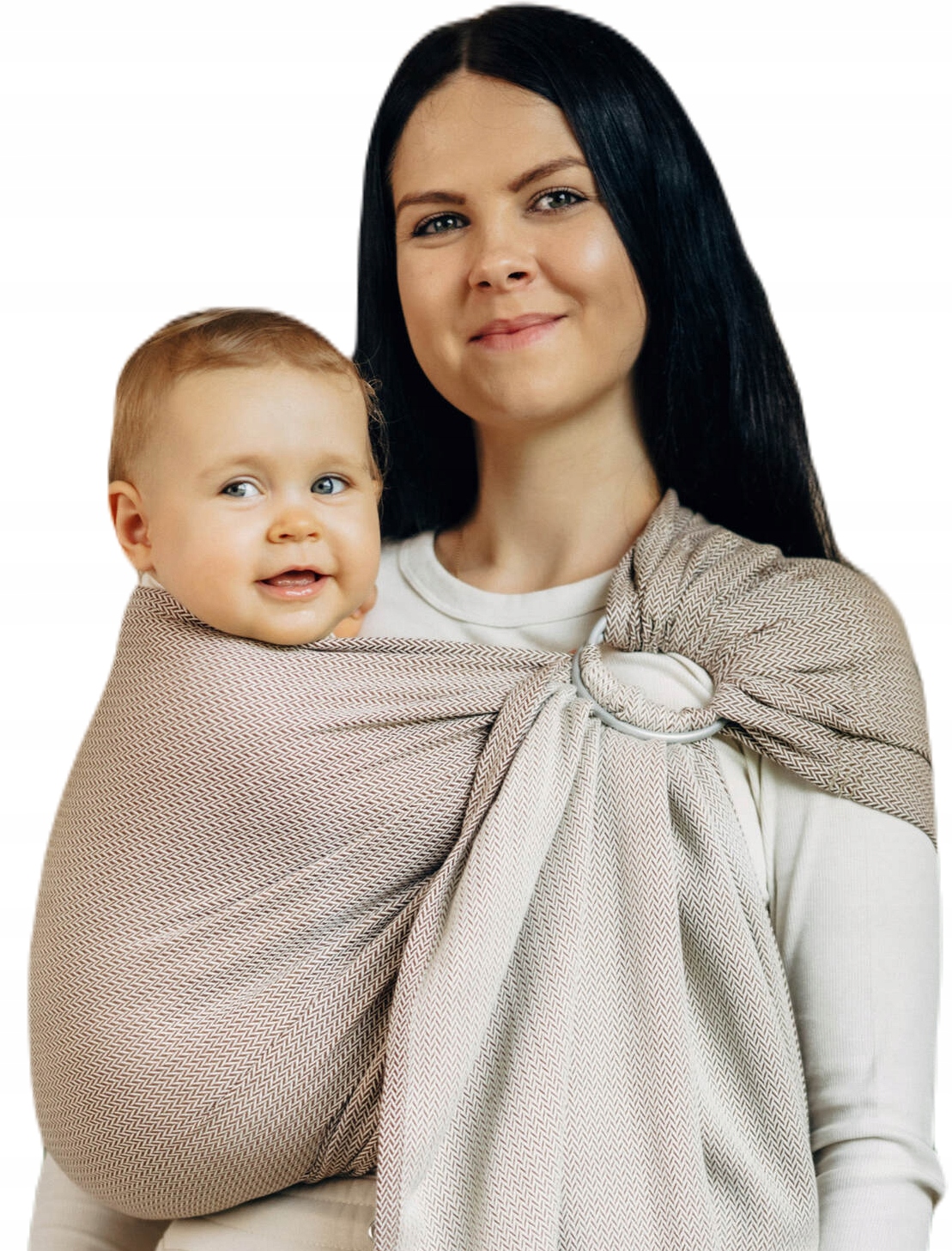 Chusta kółkowa LennyLamb - Mała Jodełka Almond