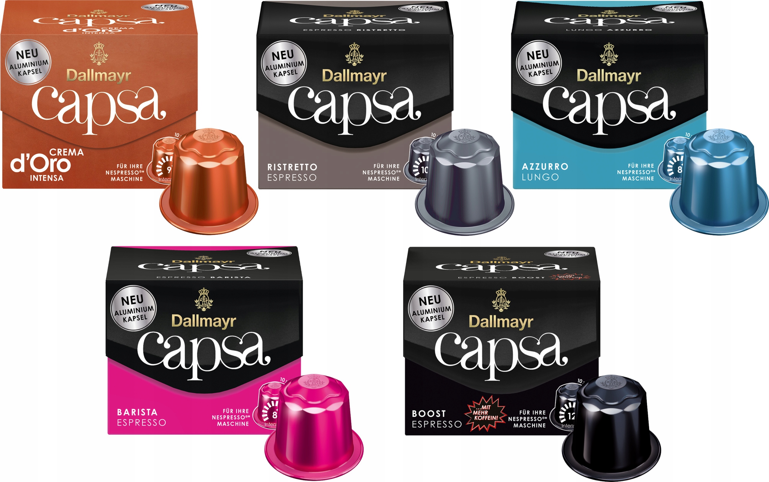 Kapsle Dallmayr Nespresso Capsa Set 5 x 10 silné