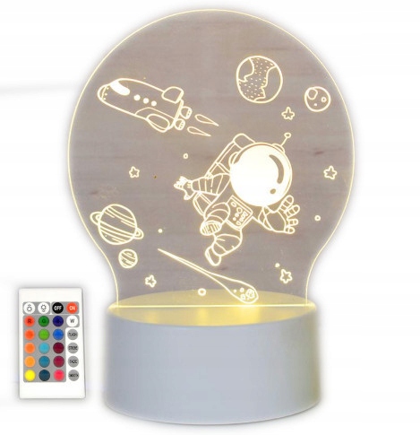 

Lampka nocna Astronauta 3D usb 16 kolorów Led