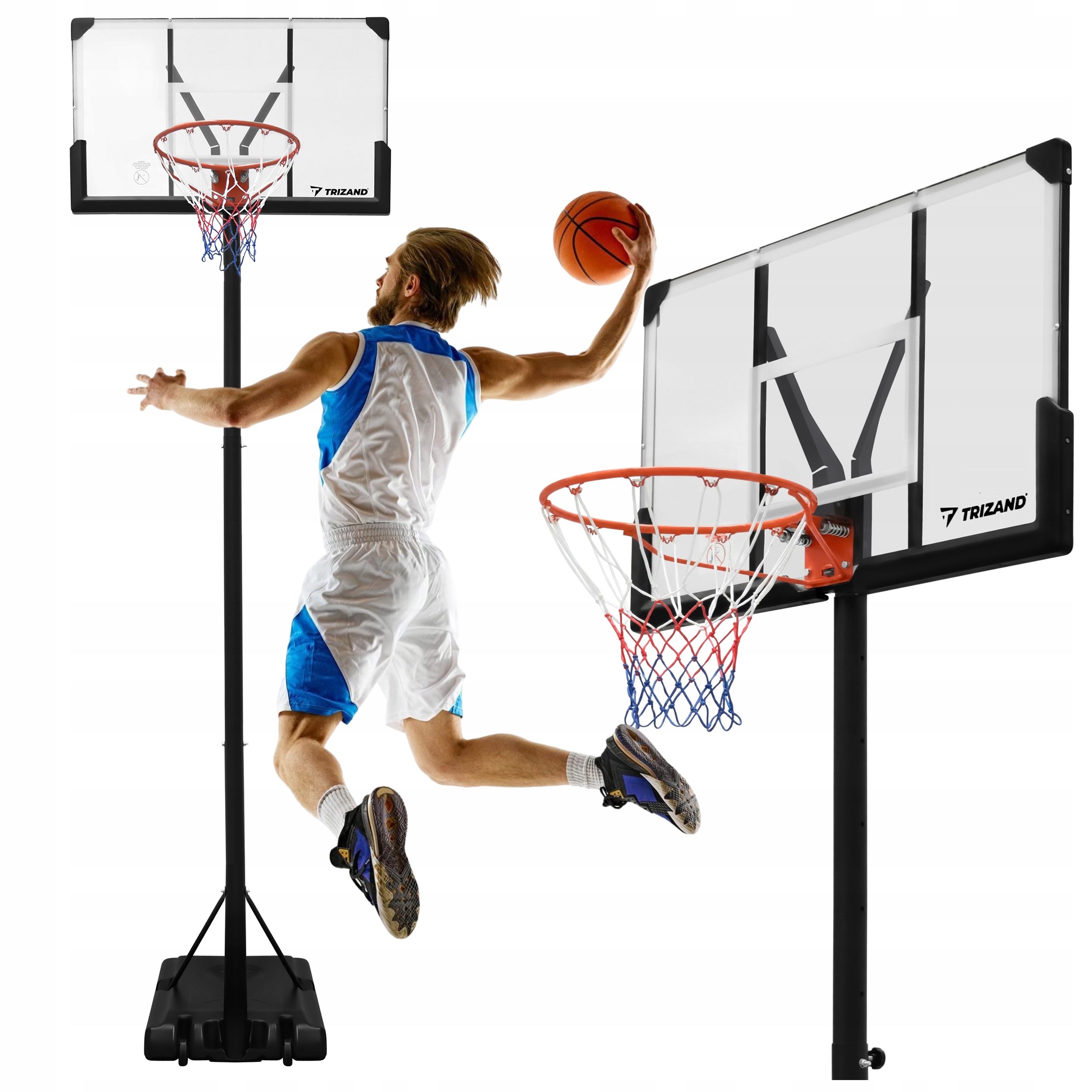 Kosz do Koszykówki Wolnostojący Regulowany Stabilny Mobilny 305cm Zestaw