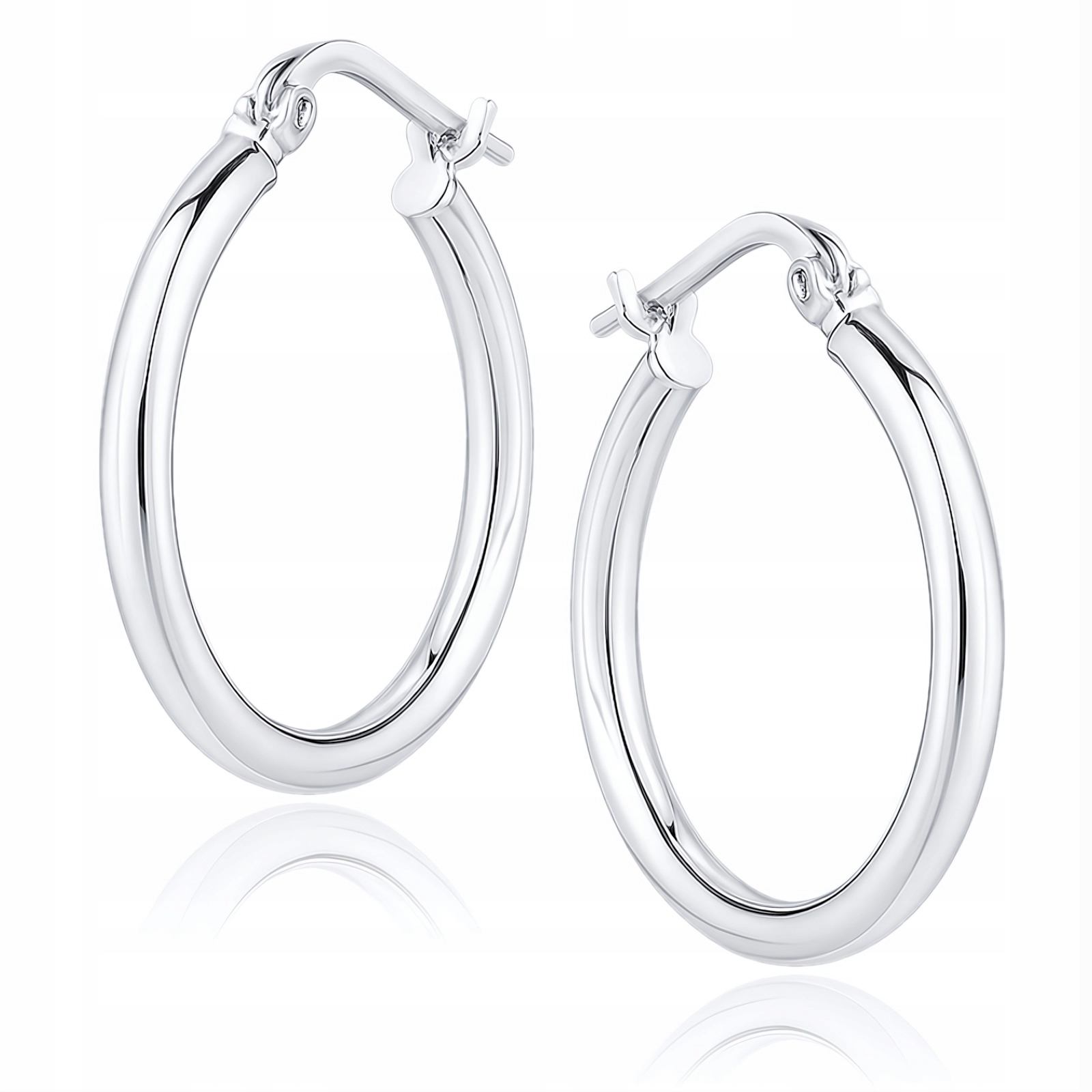 Klasyczne Srebrne Kolczyki Gładkie Grube Koła