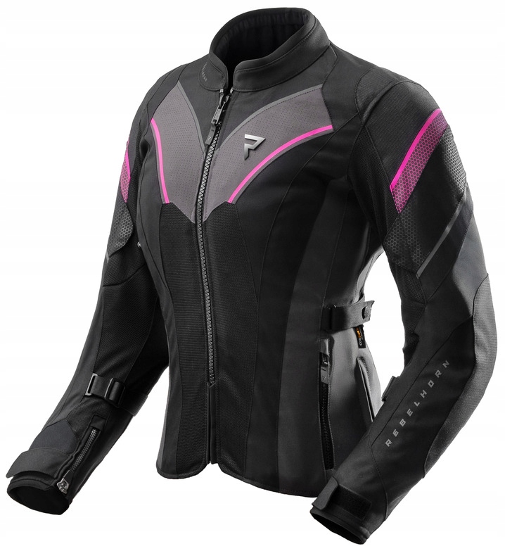 Rebelhorn Hiflow V Lady Black Grey Fluo Pink Motocyklová Textilná Bunda