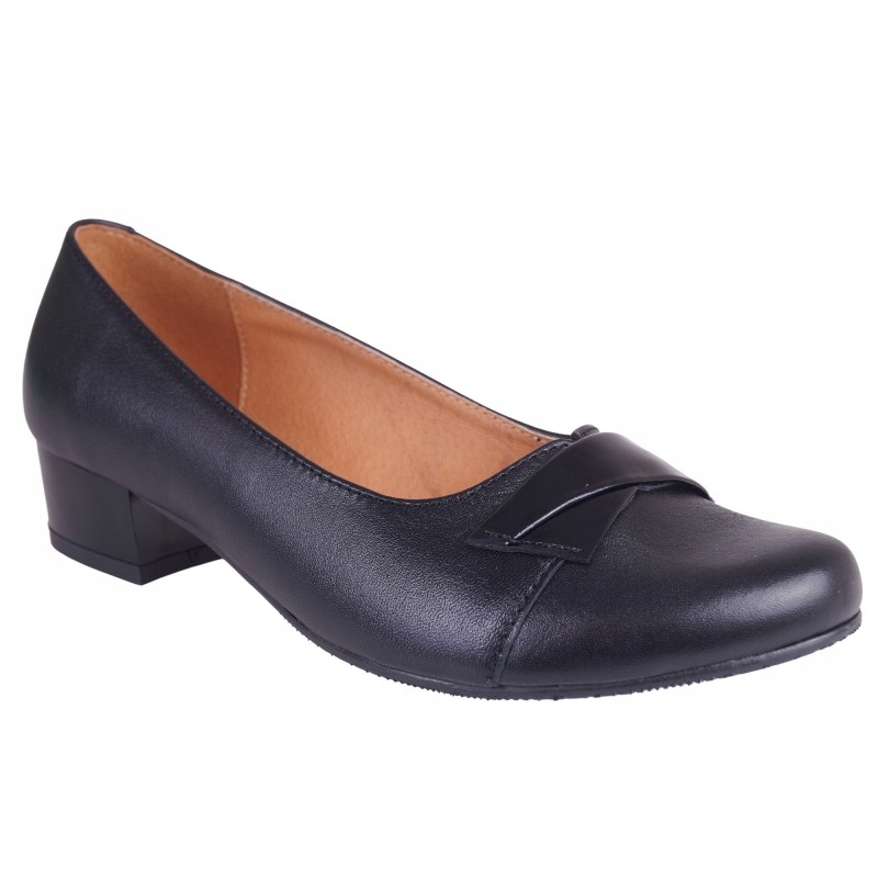 Kožené Lodičky s nízkým podpatkem Wielbut 013 černé vel. 37