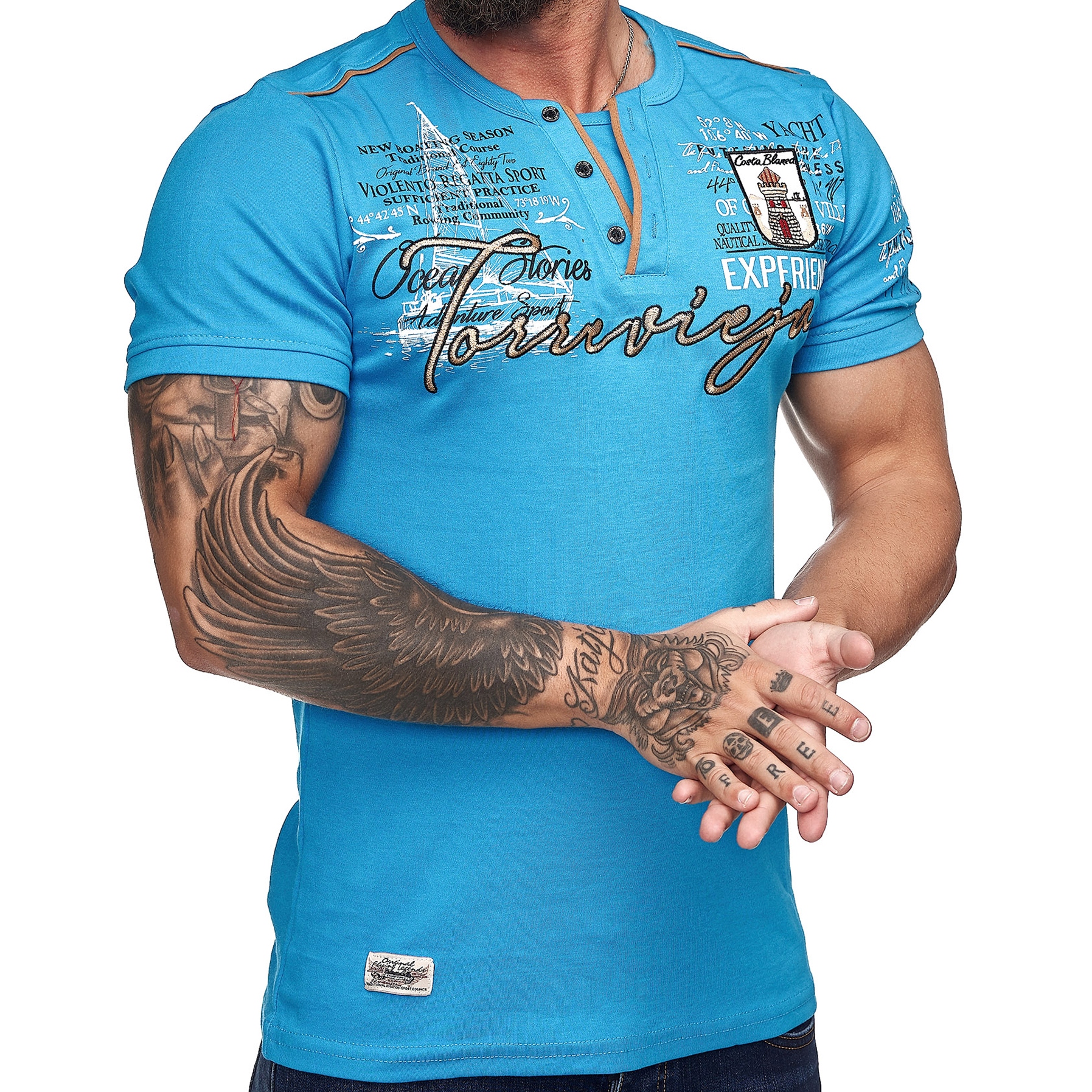 Pánské tričko Yacht Club s vyšívanými výšivkami