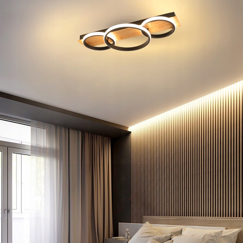 Lampa sufit PLAFON ring żyrandol okrąg LED czarny Kolor czarny odcienie brązu i beżu