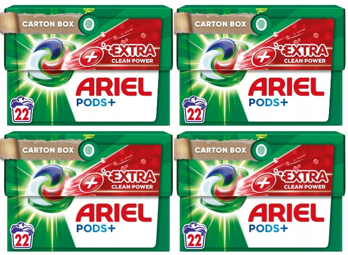 Levně Kapsle na praní Ariel Pods+ Extra Clean Power 88 ks Účinné Výkonné