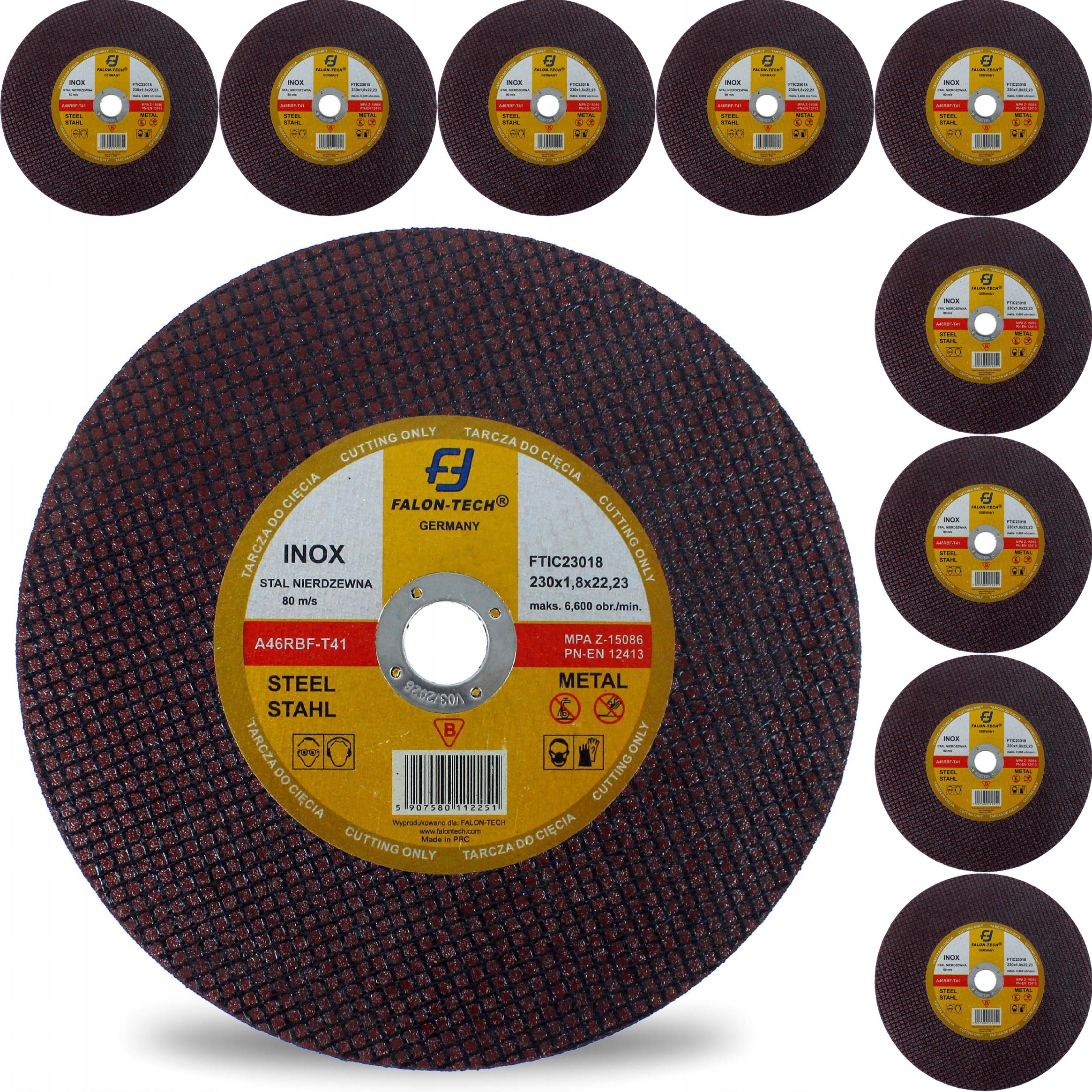 TARCZA DO CIĘCIA METALU INOX CIENKA 230 x 1,8 mm 10 szt