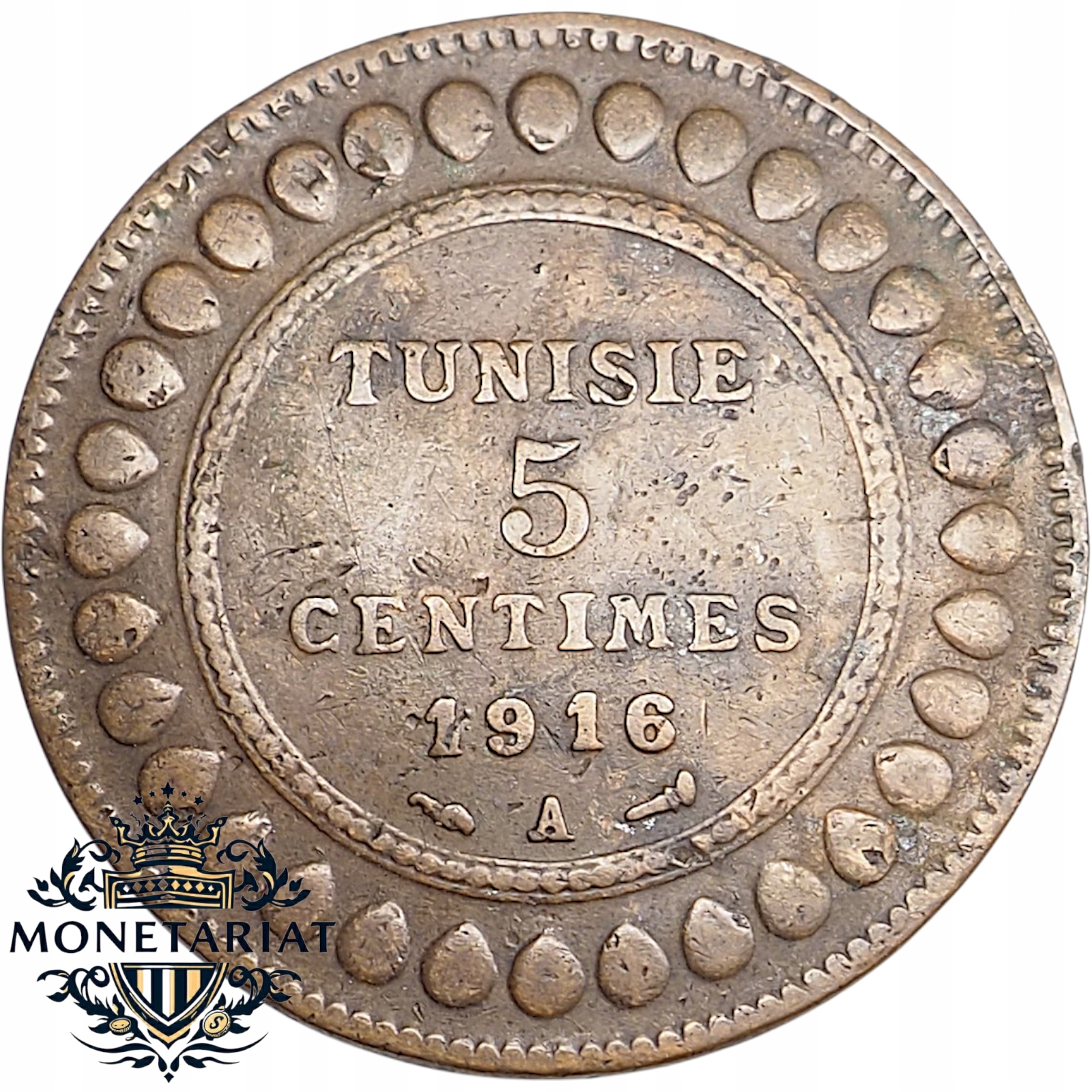 5 CENTIMES 1916 PROTEKTORAT FRANCUSKI - TUNEZJA