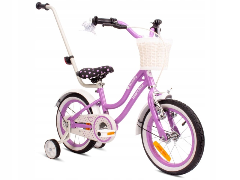 Rower dziecięcy Sun Baby Heart bike 14 cali dla dziewczynki Fioletowy