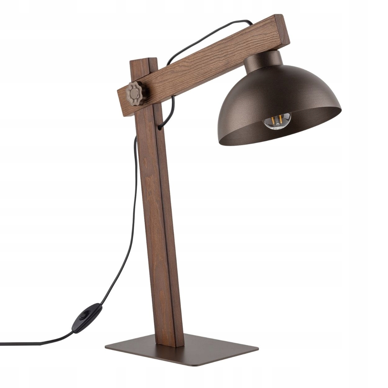 Stolová lampa Oslo hnedá 1xE27 stolová nočná lampa drevená