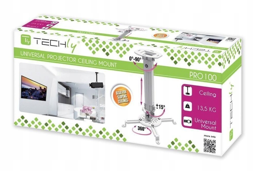 UCHWYT SUFITOWY DO PROJEKTORA 54-90CM SREBRNY Model 309661