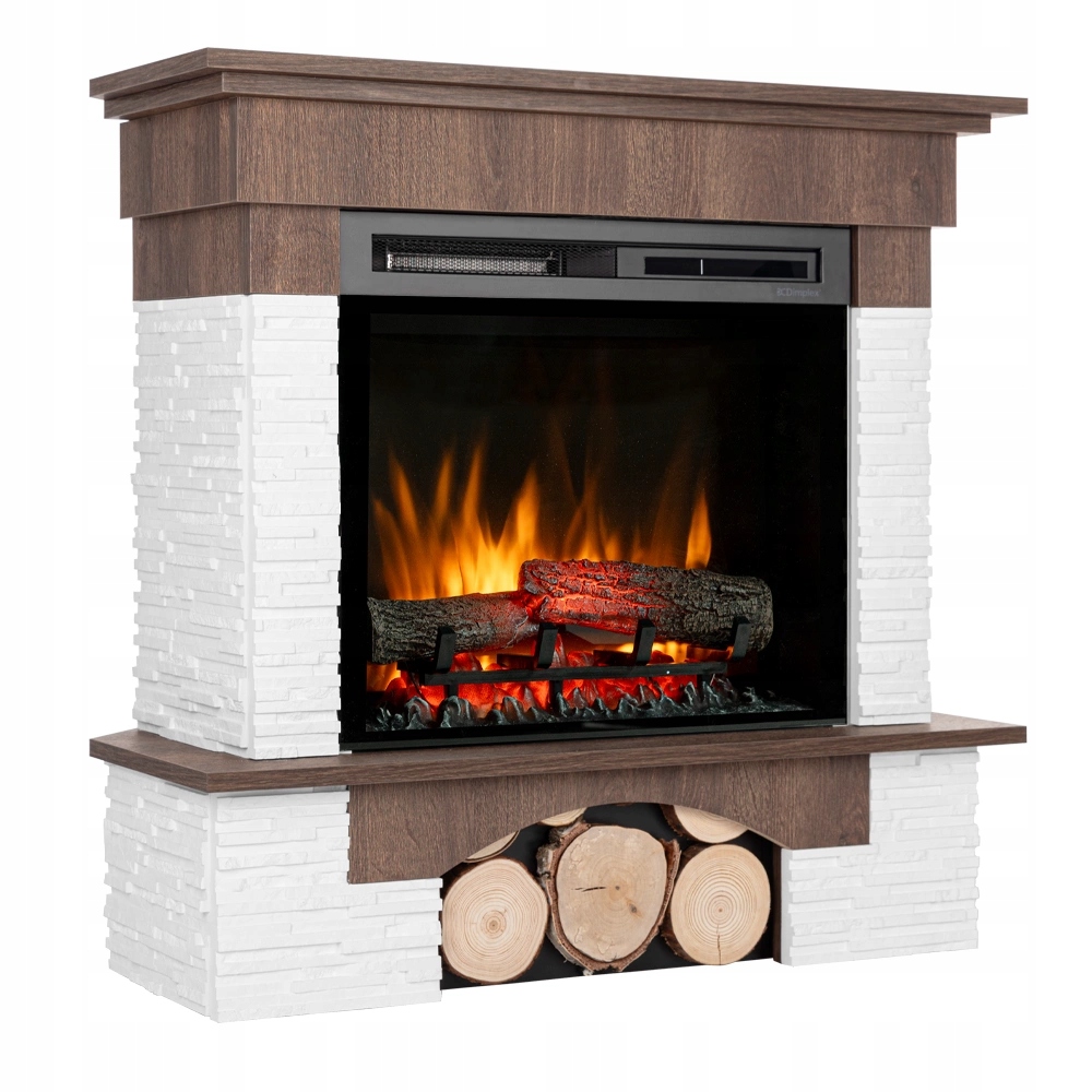 Kominek elektryczny narożny Porto 23" Xhd pilot Led Warmtec W01-Orzech
