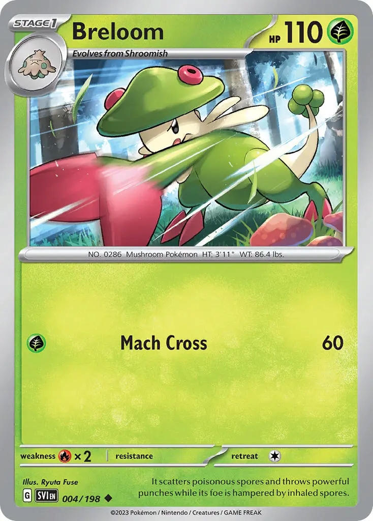 Oryginalna Karta Pokemon Breloom (svi 004) Reverse Holo
