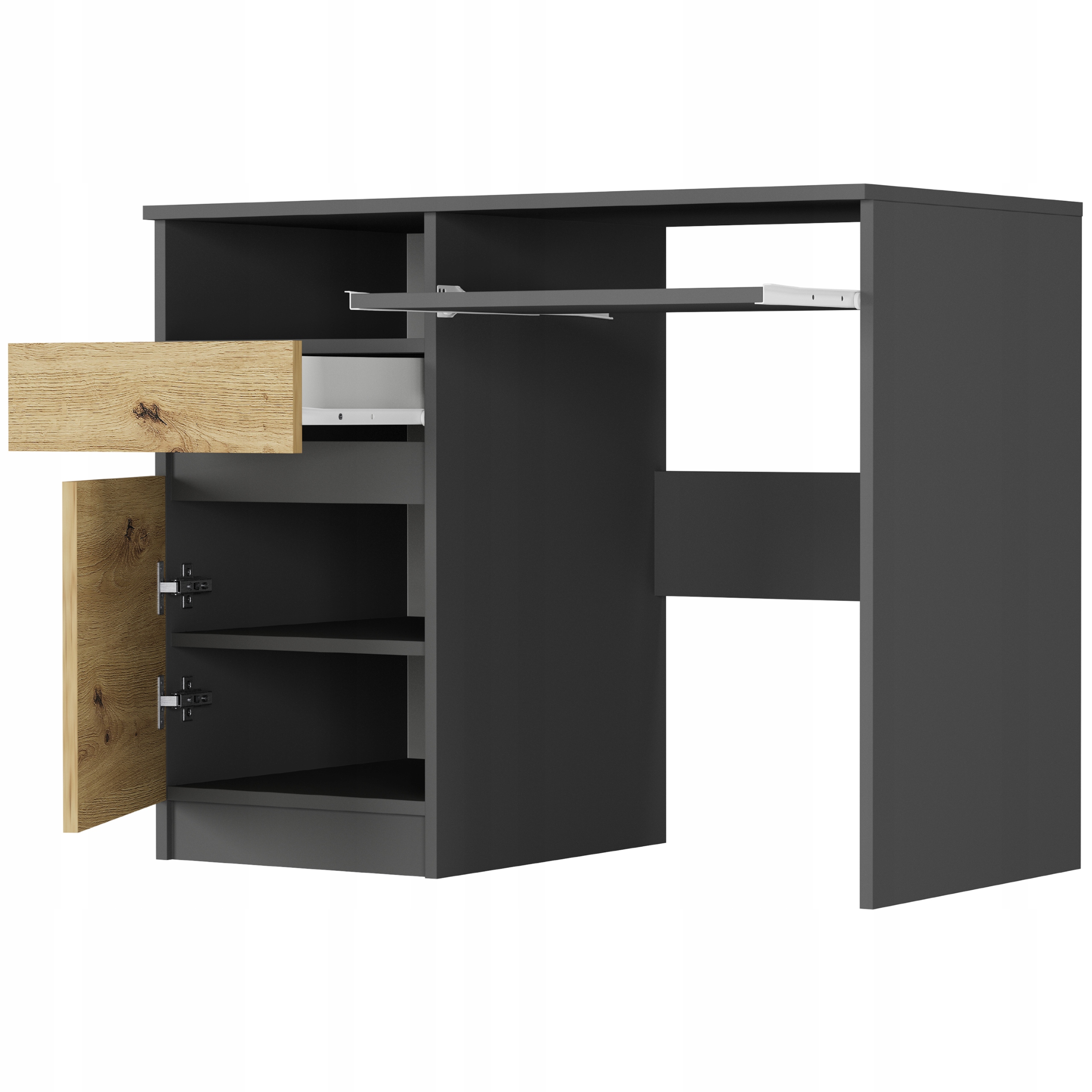 Meble biurko komputerowe stolik 96cm lewe N-35L ANTRACYT MIX ARTISAN