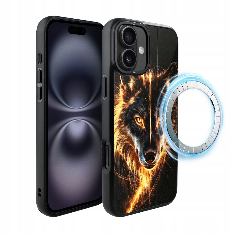 Matný Pouzdro DropGuard pro iPhone 16 Ibizu s MagSafe, barva Fire Wolf