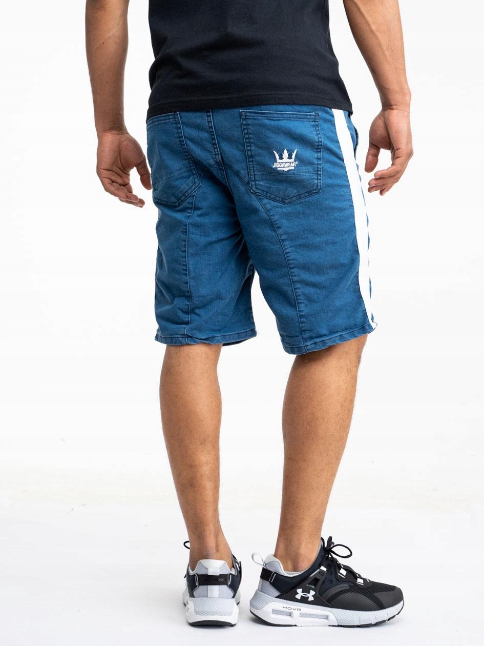 

Krótkie Szorty Jeans Męskie Lampas Niebieskie XL