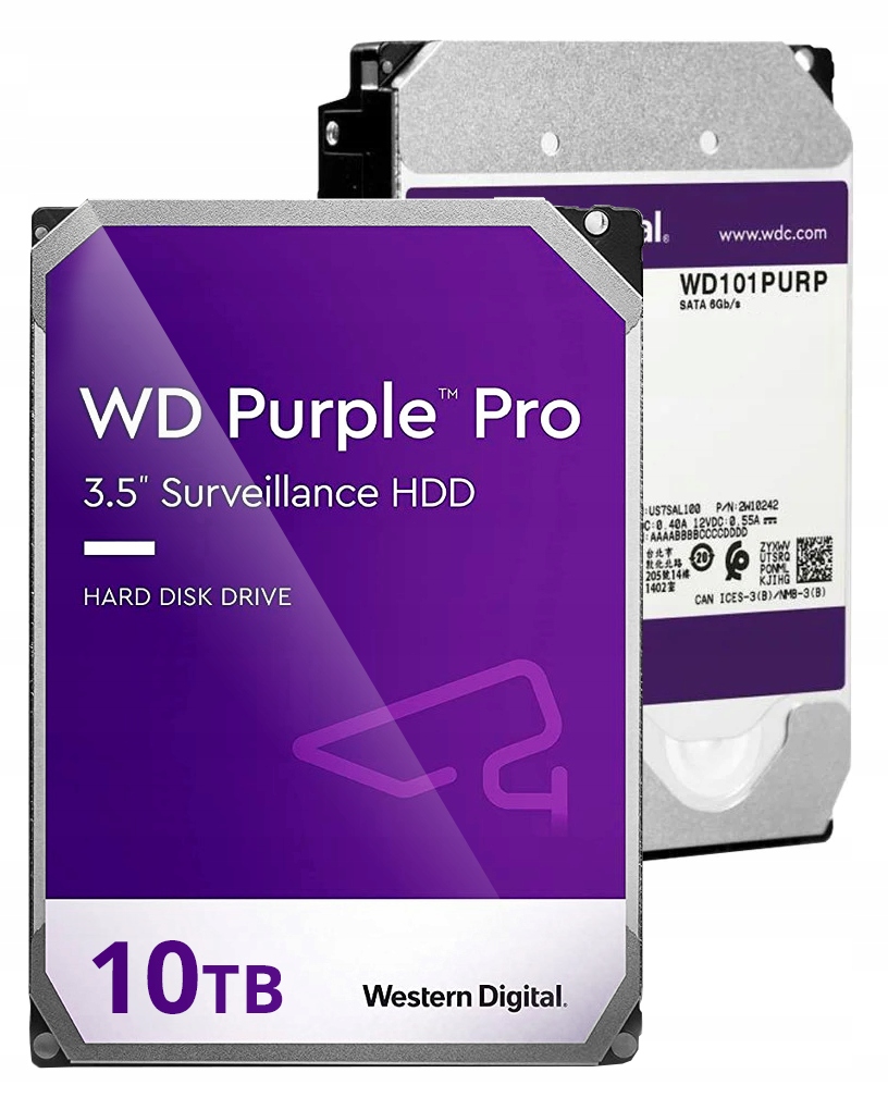 Disk Wd Purple 10TB pro 24/7 provoz Western Digital Purple 10,000.00GB