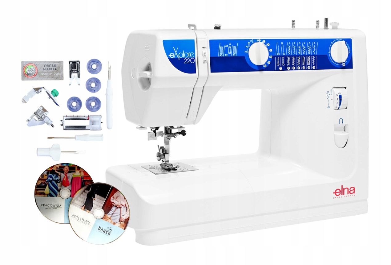 Mechaniczna mocna maszyna do szycia Elna 220 eX kursy