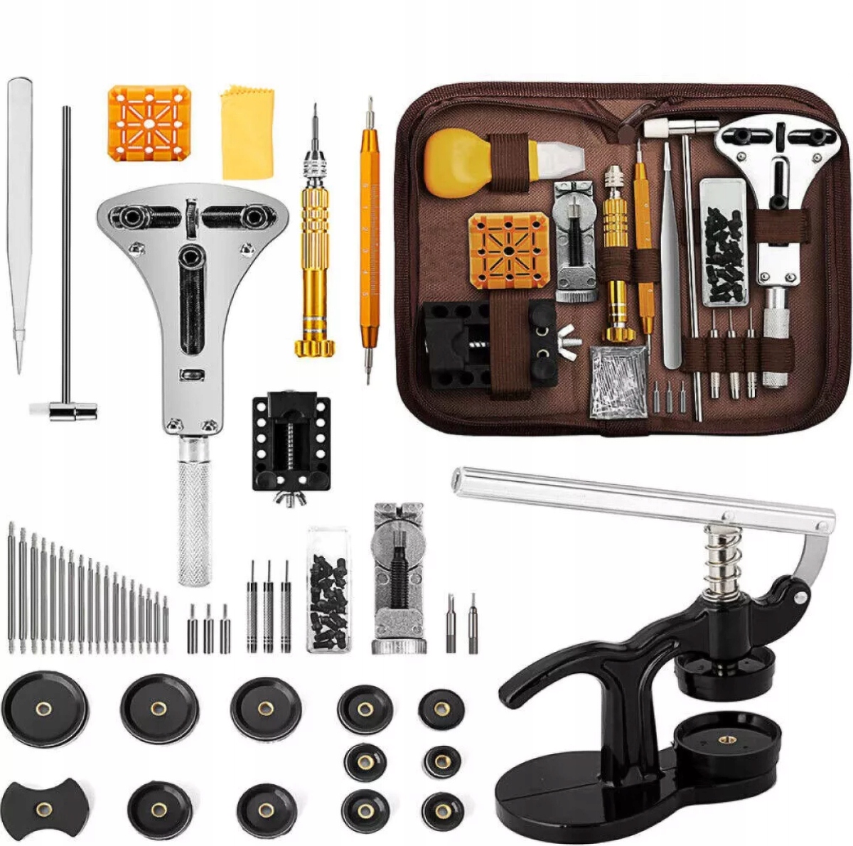 Zestaw Zegarmistrzowski Narzędzia Klucz Imak do Naprawy Zegarków Etui
