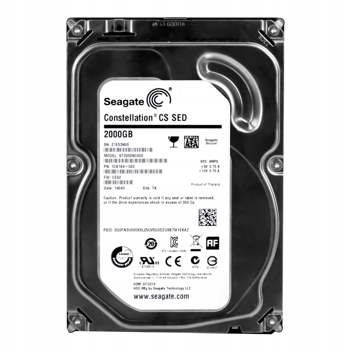 Seagate Constellation Cs Sed 2TB 7.2K 64MB Sata III 3.5'' ST2000NC000