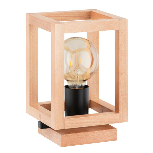 Stolní lampa noční skandinávská geometrická přírodní dřevěná Alfa