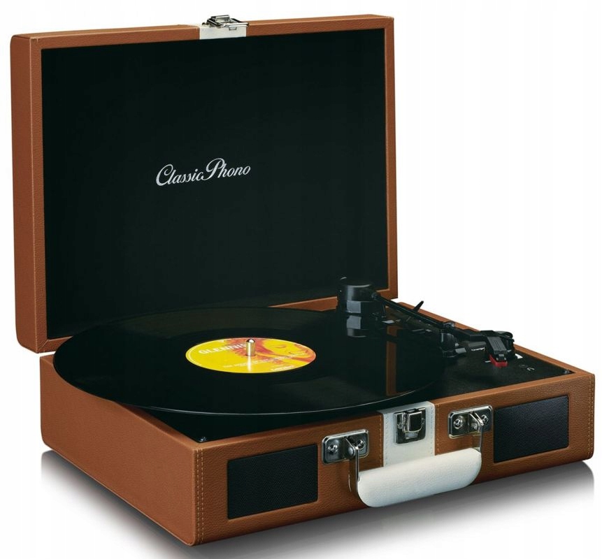 Gramofon Walizka Lenco TT-120 Retro Aux Drewno Aux Wbudowane 2 Głośniki