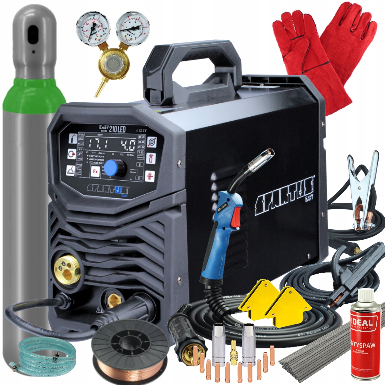 Spawarka Migomat Półautomat Easymig 210LED 3W1 Synergia Spartus