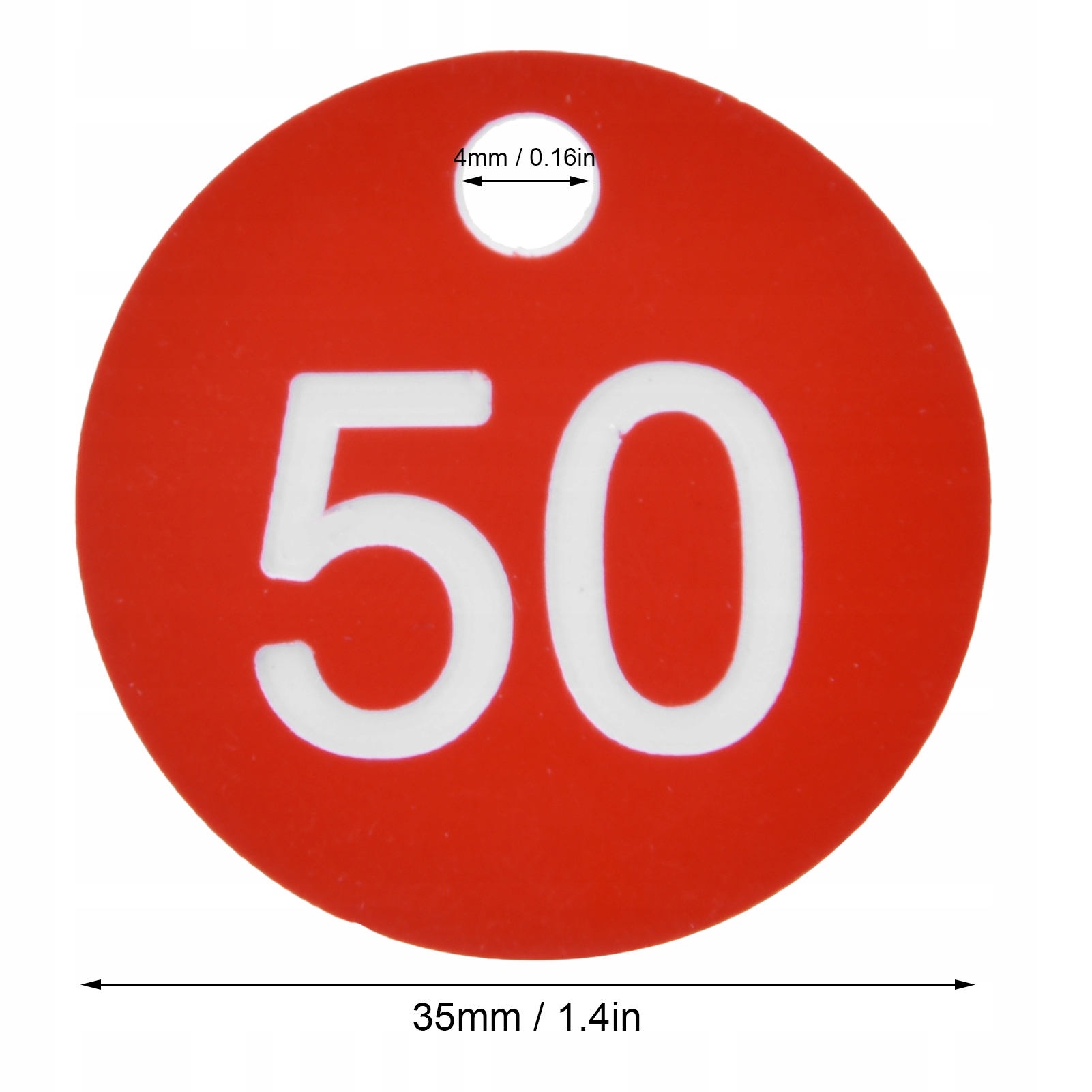 50 SZT. OKRĄGŁE PONUMEROWANE ETYKIETA ULA 1-50 Szerokość 35 mm