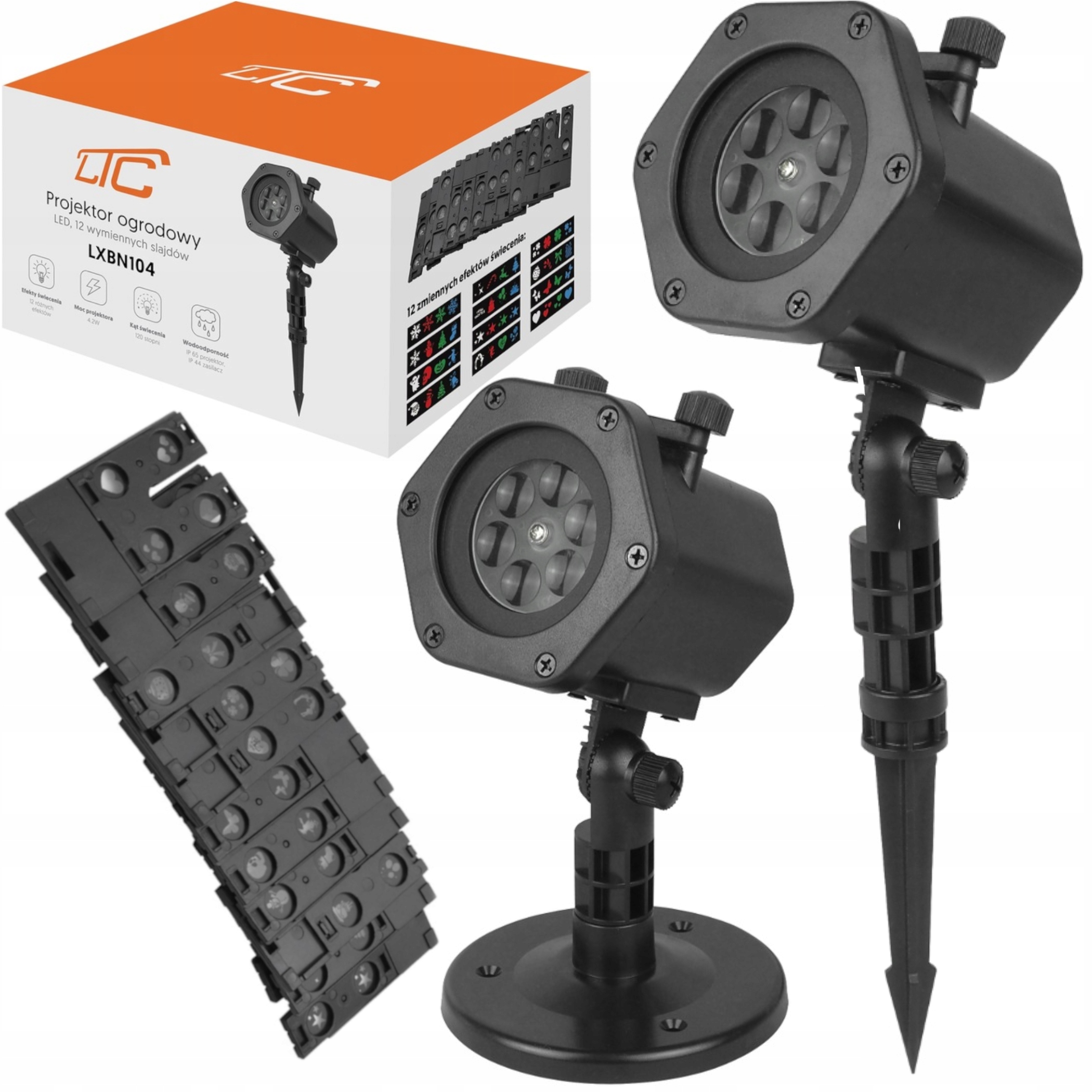 Záhradný projektor, svetelné osvetlenie 48 vzorov, Hodínka Na Celý Dom