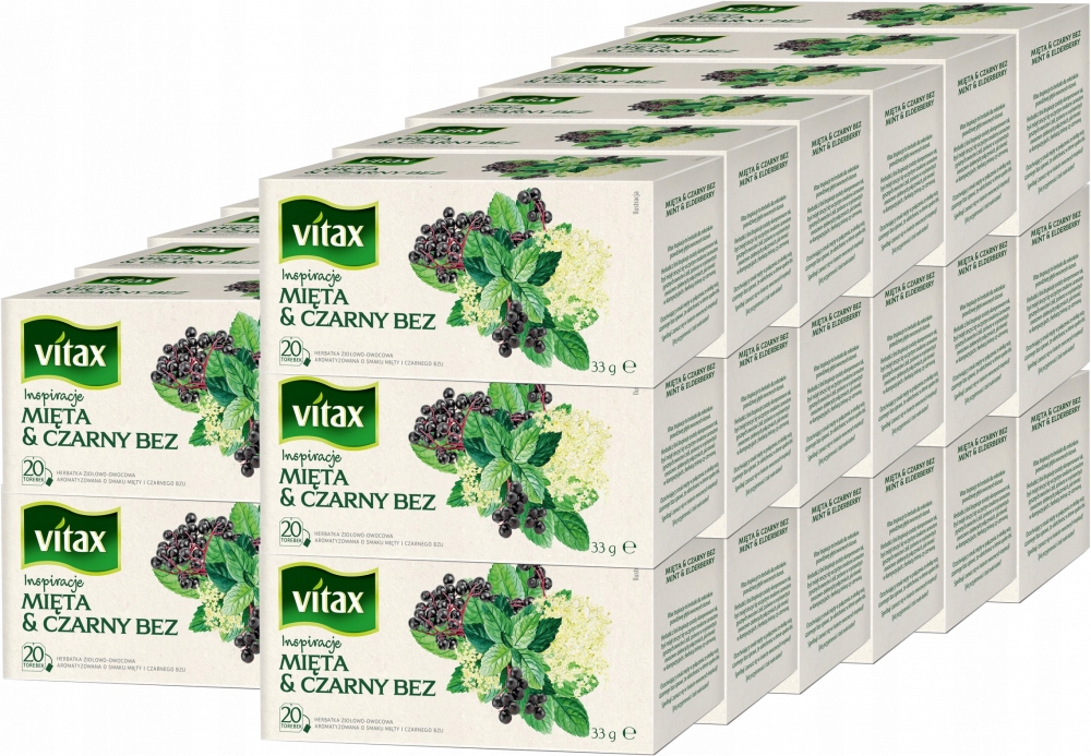 Vitax Herbata Mięta Czarny Bez 20 szt torebki x30