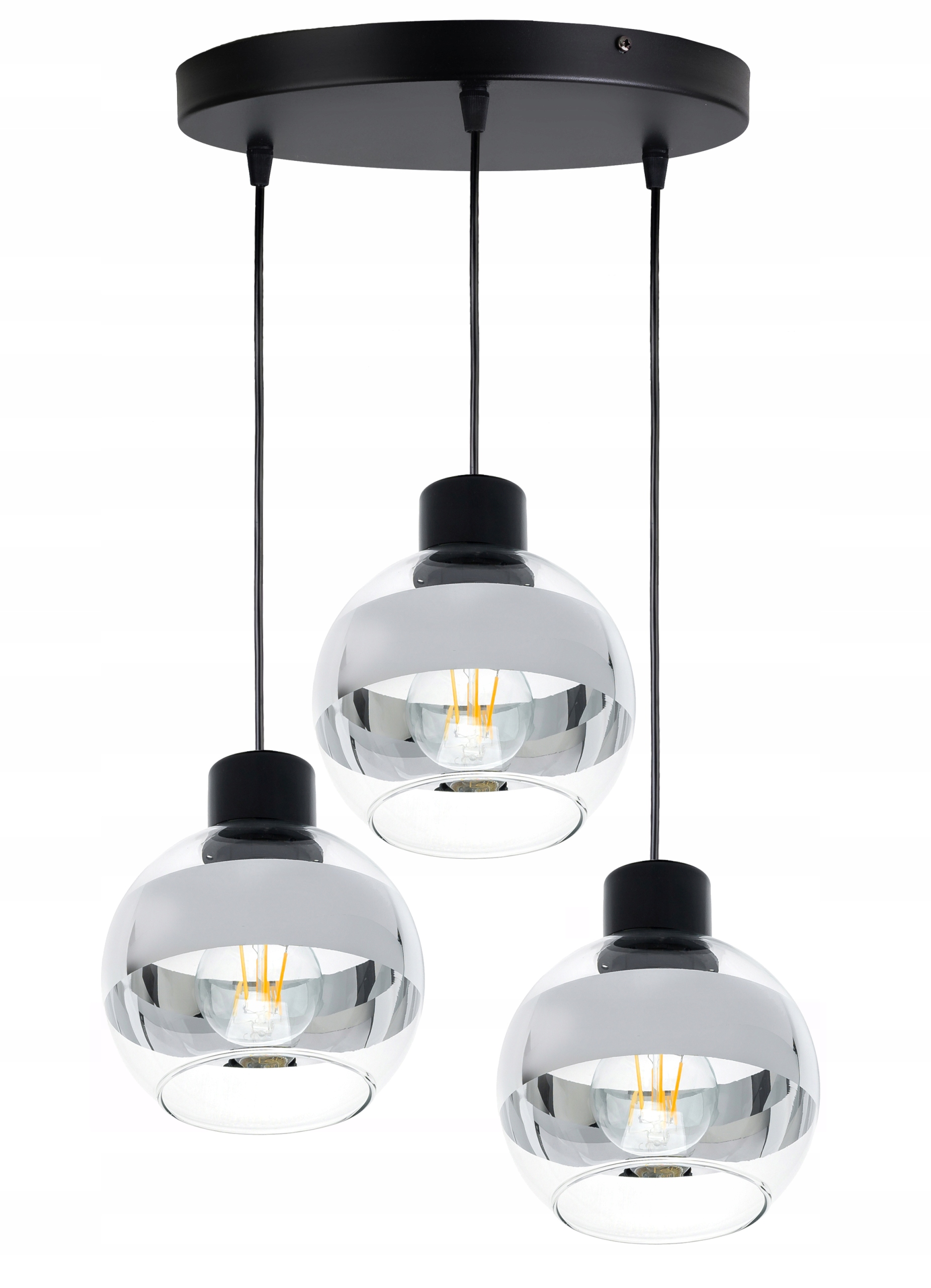 závěsné stropní svítidlo Zwis stropní svítidlo Lustr na E27 Kula Skleněný chrom clear