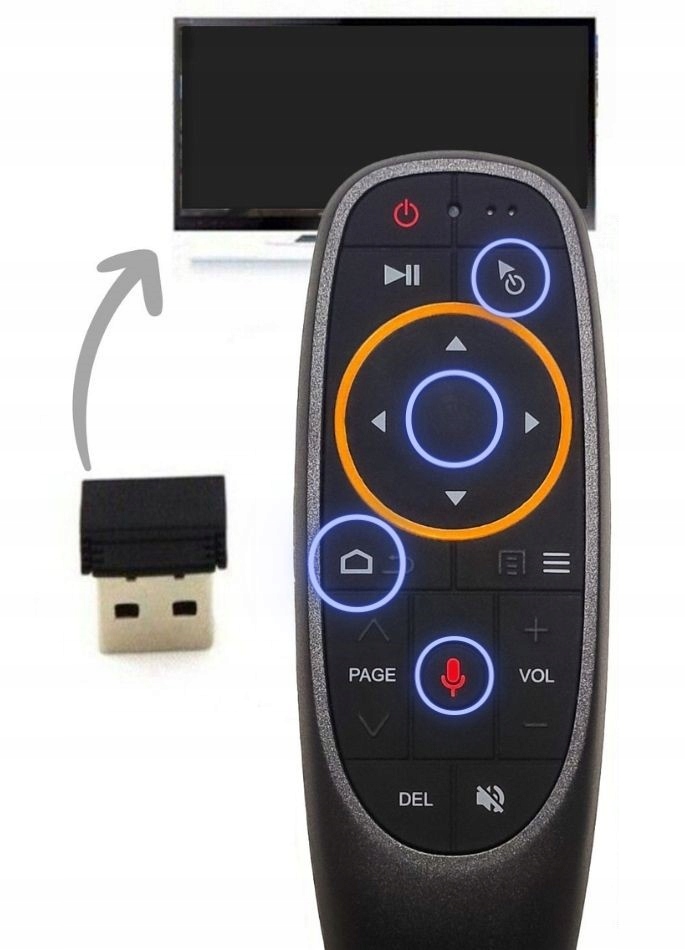 Pilot AIR MOUSE 3w1 do TV PC laptop GŁOS MYSZKA HQ Model Air Remote Mouse 1 learning key 3w1