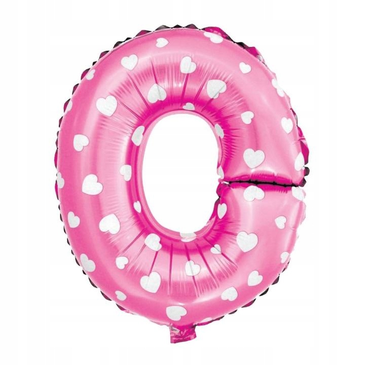 

Balon foliowy różowy w białe serduszka Litera O