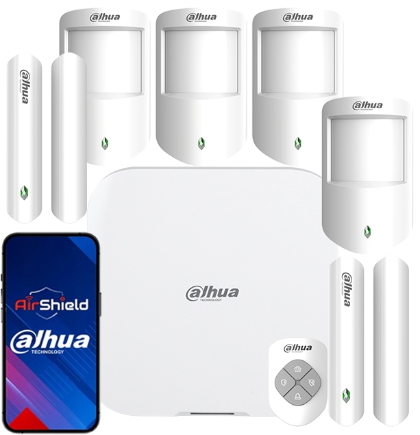 Alarmový set Dahua WiFi AirShield 4xSnímač Pir Centrala Pilot Kontraktor